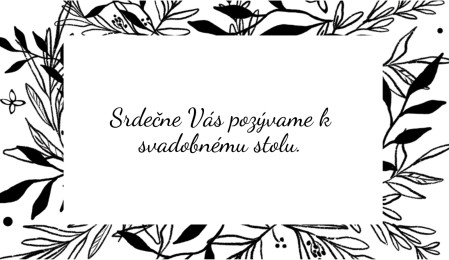 Pozvánky k svadobnému stolu - Šablóna ID 13211