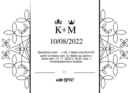 Svadobné oznámenia - Šablóna ID 13316