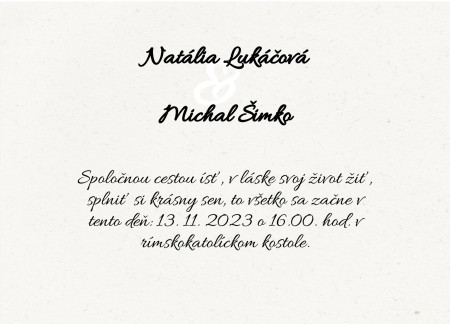 Svadobné oznámenia - Šablóna ID 13386