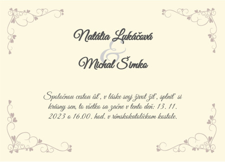 Svadobné oznámenia - Šablóna ID 13416