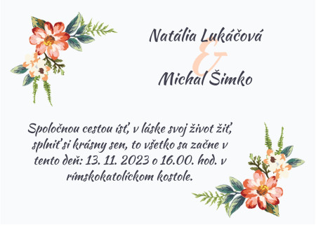 Svadobné oznámenia - Šablóna ID 13431