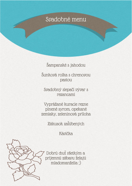 Svadobné menu - Šablóna ID 13580