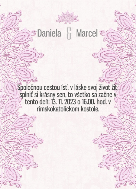 Svadobné oznámenia - Šablóna ID 13598