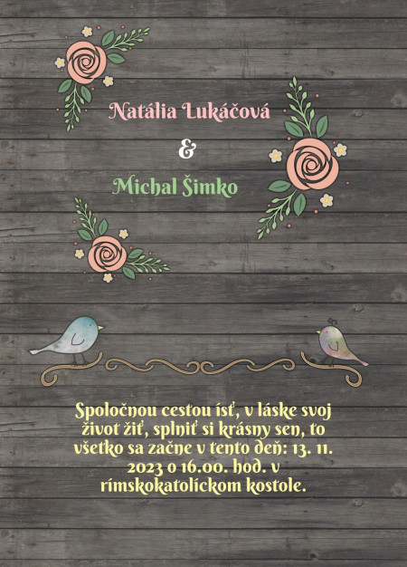 Svadobné oznámenia - Šablóna ID 13628