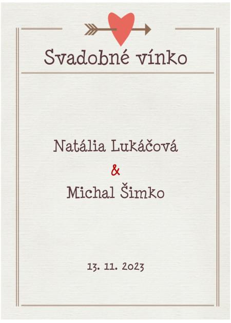 Svadobné etikety na fľaše - Šablóna ID 13771