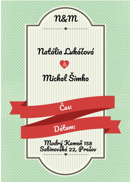 Svadobné oznámenia - Šablóna ID 13828