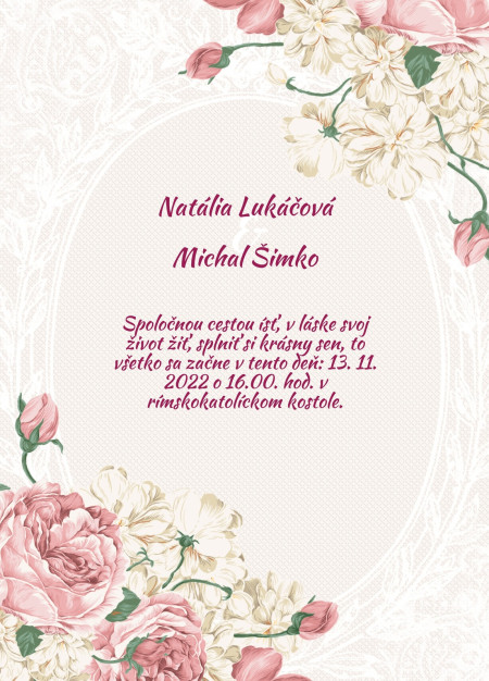 Svadobné oznámenia - Šablóna ID 13903