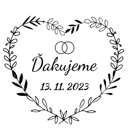 Okrúhla svadobná pečiatka - Šablóna ID 16192
