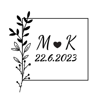 Okrúhla svadobná pečiatka - Šablóna ID 16194
