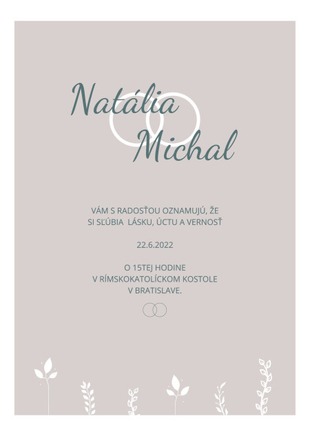 Svadobné oznámenia - Šablóna ID 16445