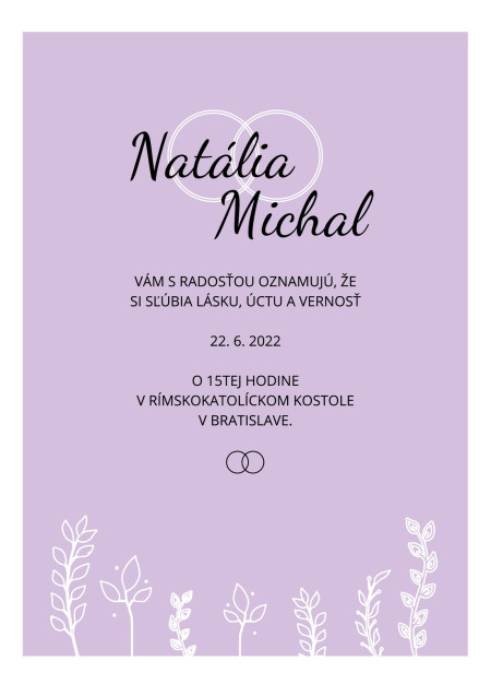 Svadobné oznámenia - Šablóna ID 16446