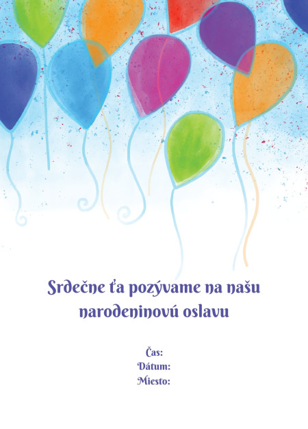 Pozvánky na oslavu - Šablóna ID 16902