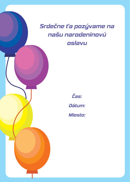 Pozvánky na oslavu - Šablóna ID 16918