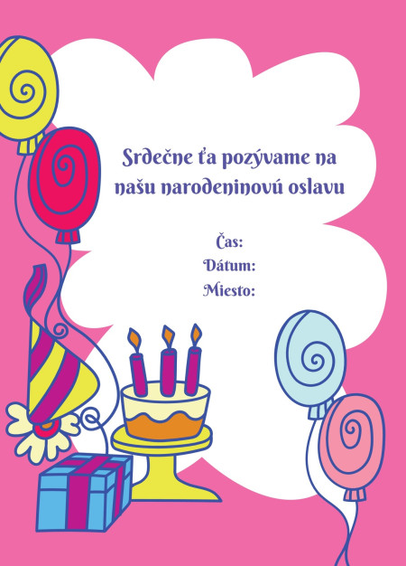 Pozvánky na oslavu - Šablóna ID 16922