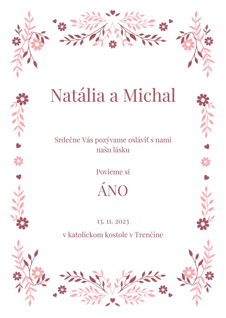 Svadobné oznámenia - Šablóna ID 17621