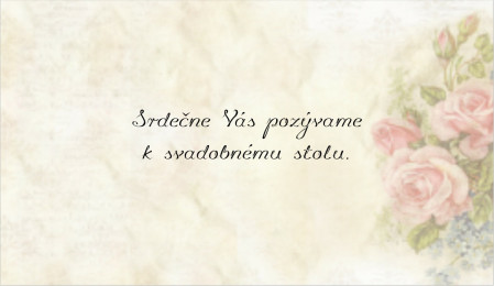 Pozvánky k svadobnému stolu - Šablóna ID 8540